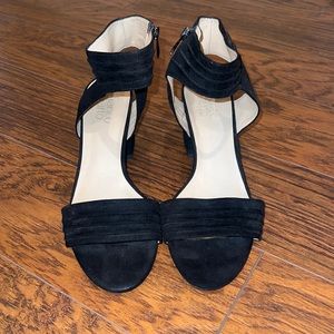 Black ankle strap heels